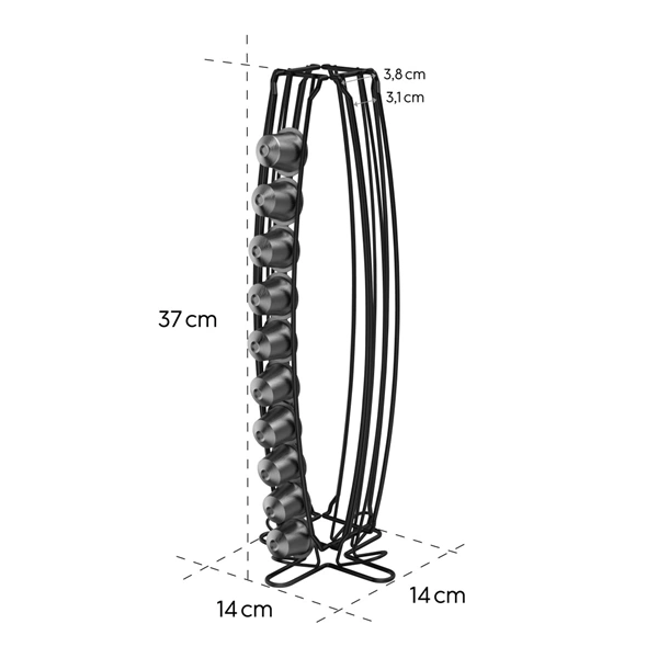 Xavax Barista stojan/ držák pro 40 kapslí Nespresso, kovový, matný černý