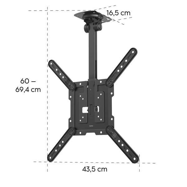 Hama stropní držák TV, 60-69 cm, 400x400, sklopný, otočný