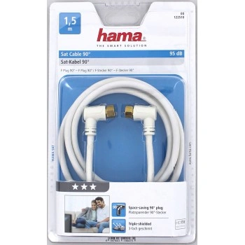 Hama SAT kabel F-vidlice - F-vidlice, 1,5 m, kolmé konektory 95 dB, 3*