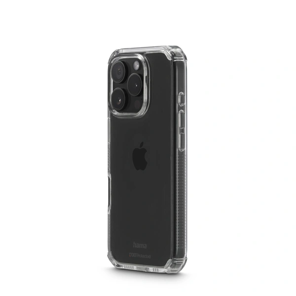 Hama Extreme Protect, kryt pro Apple iPhone 16 Pro, materiál D3O, nežloutne, průhledný