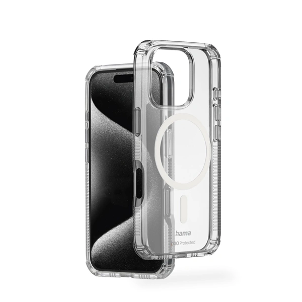 Hama Extreme Protect MagCase, kryt pro Apple iPhone 16 Pro, magnetický, D3O, nežloutne, průhledný