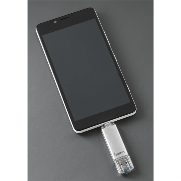 Hama Flash Pen Laeta, USB-C/USB-A 3.1, 64 GB, 40 MB/s, stříbrný