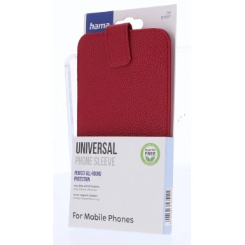 Hama pouzdro na mobil, univerzální, pro mobily s rozměry do 16x8,9x1,2 cm, syntetická kůže, červené