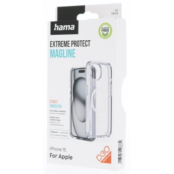 Hama Extreme Protect MagCase, kryt pro Apple iPhone 15, magnetický, D3O, nežloutne, průhledný