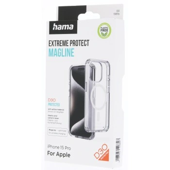 Hama Extreme Protect MagCase, kryt pro Apple iPhone 15 Pro, magnetický, D3O®, nežloutne, průhledný