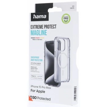 Hama Extreme Protect MagCase, kryt pro Apple iPhone 15 Pro Max, magnetický, materiál D3O®, nežloutne