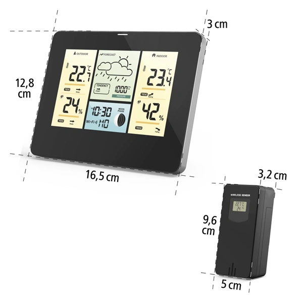 Hama SMART WiFi meteostanice, bezdrátový senzor, mobilní aplikace, síťové napájení (2. jakost)