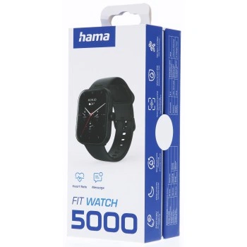 Hama 5000, smart hodinky, funkce telefonování, voděodolné IP68, Siri/ Google Assistant, černé