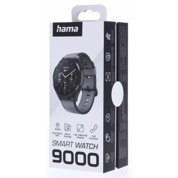 Hama 9000, smart hodinky, GPS, AMOLED 1,43", funkce telefonování, úložiště hudby, AI hlas. asistent