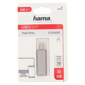 Hama USB flashdisk UNI-C Classic, USB-C 3.1, 32 GB, 70 MB/s