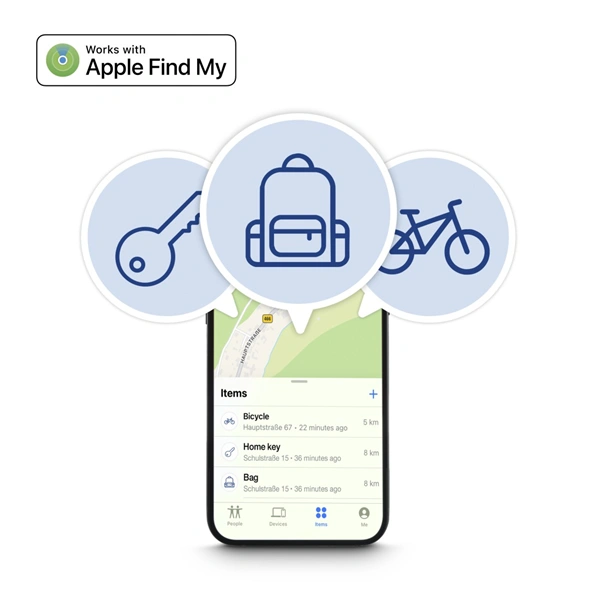 Hama lokalizační čip/ vyhledávač klíčů/ předmětů, Apple Find My, certifikace MFi, Bluetooth, 4 ks