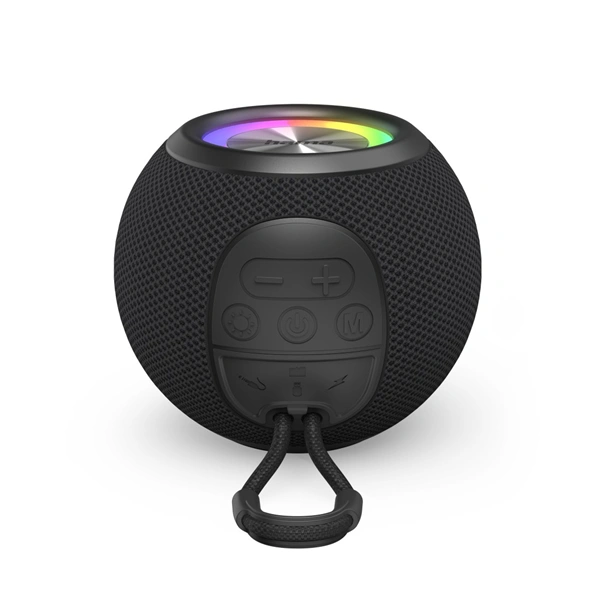 Hama Ball, Bluetooth reproduktor, 5 W, LED podsvícení, AUX-in, USB-A, microSD slot, černý