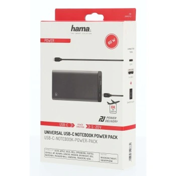 Hama powerbanka, USB-C, 26800 mAh, Power Delivery (PD), 5-20 V/60 W, i pro notebooky (rozbalená)