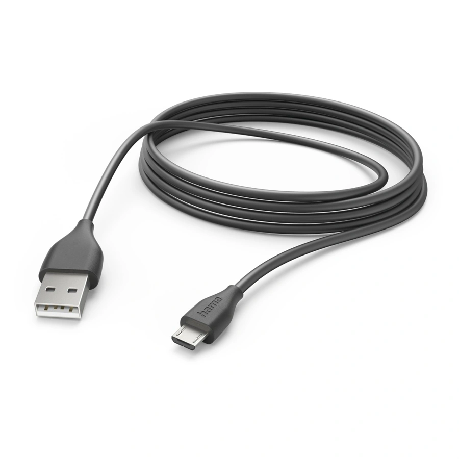 Hama kabel micro USB, 3 m, černá (rozbalený)