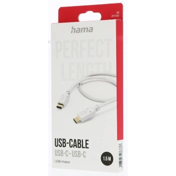 Hama kabel USB-C 2.0 typ C-C 1,5 m, bílá