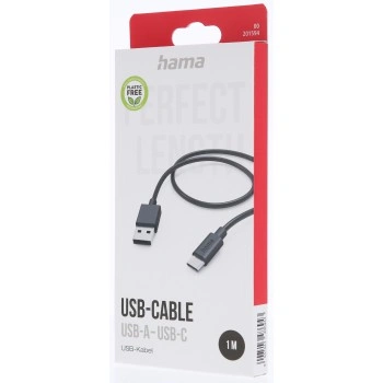 Hama kabel USB-C 2.0 typ A-C 1 m, černá