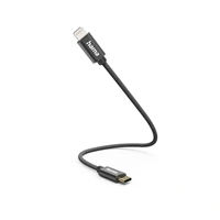 Hama MFi USB-C Lightning kabel pro Apple, 0,2 m, opletený, černý