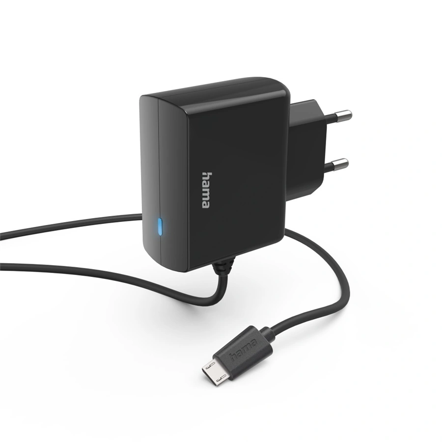 Charger with Micro-USB Connection, 6 W, 1.0 m, black