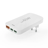 Hama rychlá USB nabíječka GaN 2x USB-C + USB-A, PD/QC 65 W, plochá, skládací