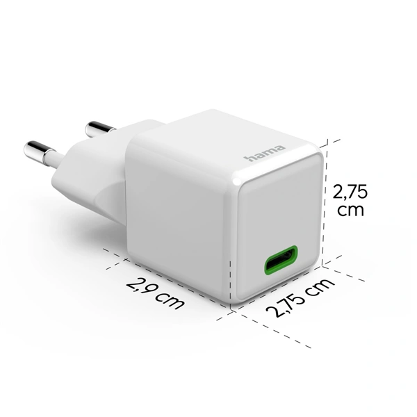 Hama rychlá USB nabíječka, USB-C PD/QC 20 W, super-mini