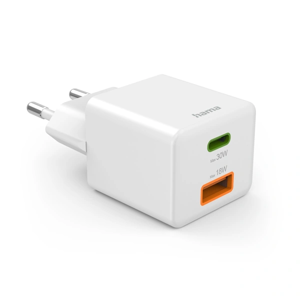 Hama rychlá USB nabíječka USB-C + USB-A, PD/QC, 30 W (rozbalený)