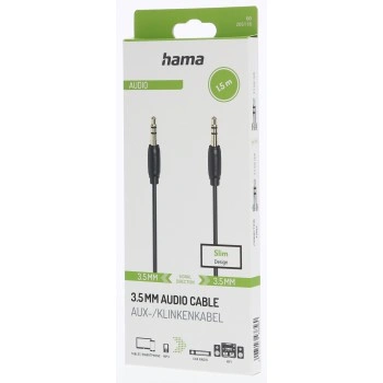 Hama audio kabel jack 3,5 mm, 1,5 m, slim (rozbalený)