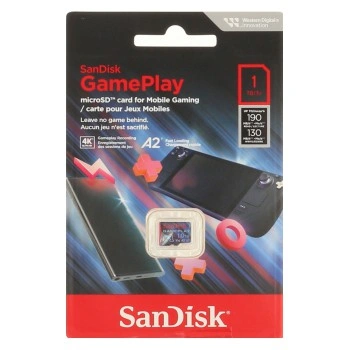 SanDisk GamePlay microSDXC UHS-I Card, 1 TB Gaming microSDXC, 190 MB/s (čtení), 130 MB/s (zápis)