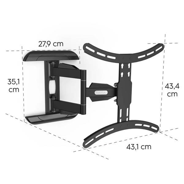 Hama nástěnný držák TV, 400x400, pohyblivý, 35 kg