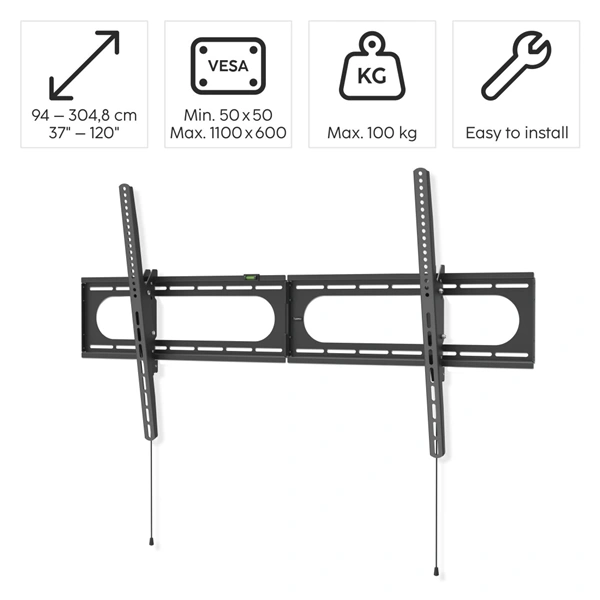 Hama nástěnný držák TV až 120", 1100x600, naklápěcí, 100 kg