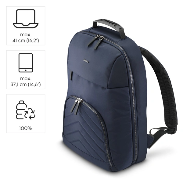 Hama Premium Lightweight, batoh na notebook, do 41 cm (16,2"), recyklovaný polyester, tmavomodrý