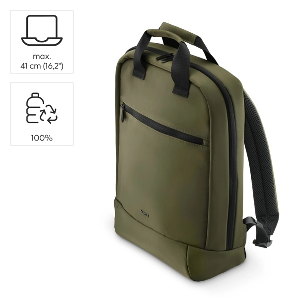 Hama Ultra Lightweight, batoh na notebook, do 41 cm (16,2"), recyklovaný polyester, olivově zelený