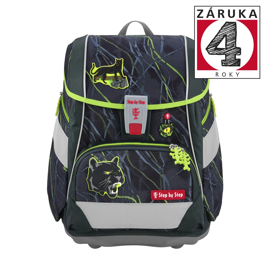 Školní aktovka/batoh 2IN1 PLUS pro prvňáčky – 6dílný set, Step by Step Danger Cat Chiko