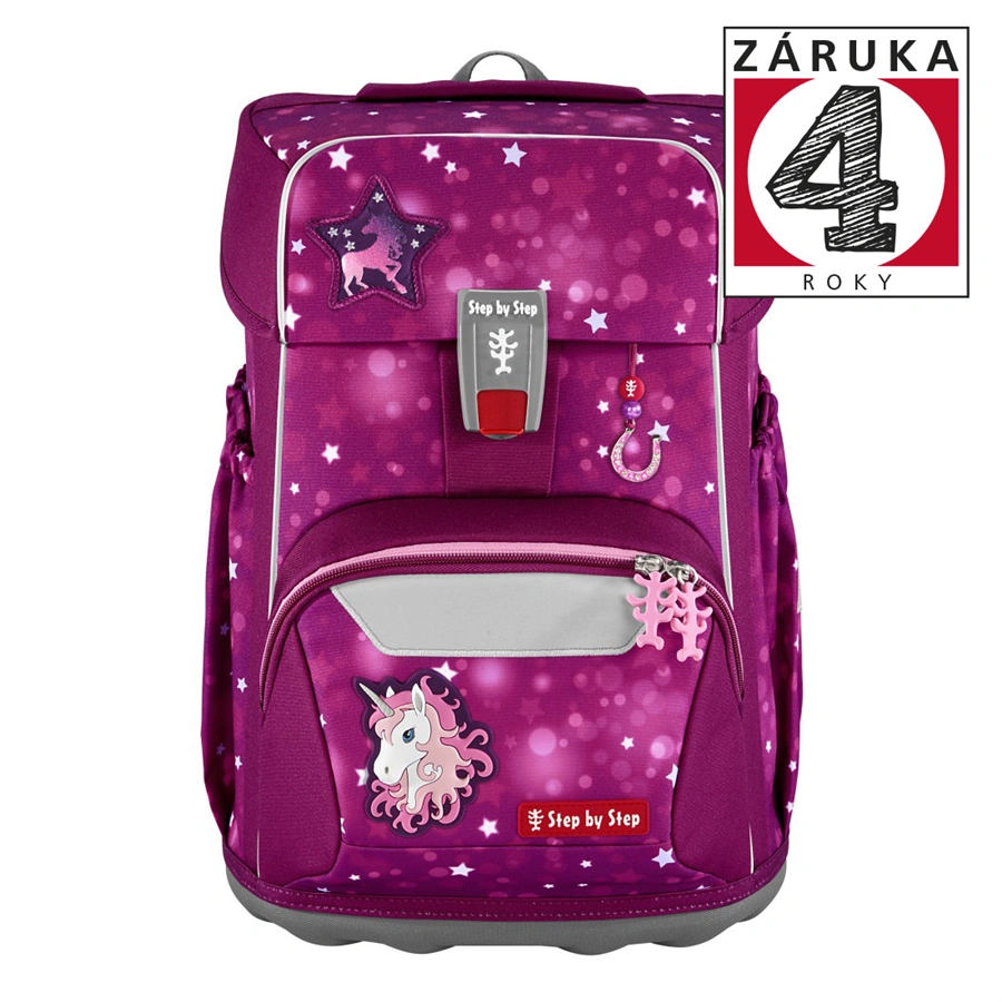 Školní aktovka Step by Step GIANT Sweet Unicorn Nuala, pro prvňáčky - 5dílný set, certifikát AGR