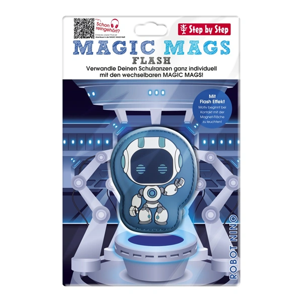 Blikající obrázek Magic Mags Flash Robot Nino, Step by Step GRADE, SPACE, CLOUD, 2IN1 a KID