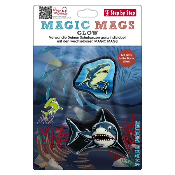 Doplňková sada obrázků MAGIC MAGS Glow Shark Dexter k aktovkám GRADE, SPACE, CLOUD, 2v1 a KID