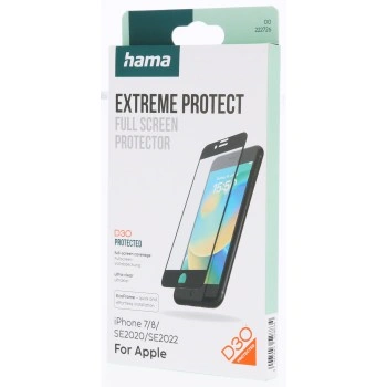 Hama Extreme Protect, ochranné sklo na displej pro Apple iPhone 7/8/SE2020/SE2022, licence D3O