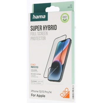Hama Super Hybrid, ochranné sklo na displej pro Apple iPhone 13/13 Pro/14, licence D3O
