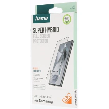 Hama Super Hybrid, ochranné sklo na displej pro Samsung Galaxy S24 Ultra, licence D3O
