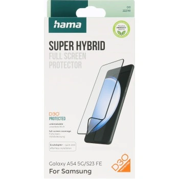 Hama Super Hybrid, ochranné sklo na displej pro Samsung Galaxy A54 5G/S23 FE, licence D3O