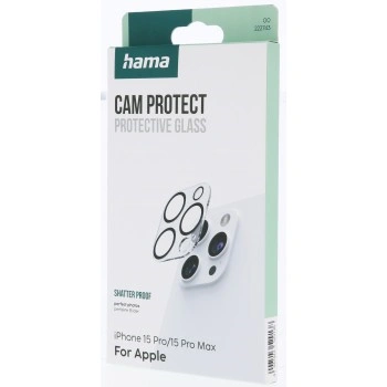 Hama Cam Protect, ochranné sklo fotoaparátu pro Apple iPhone 15 Pro/15 Pro Max, průhledné