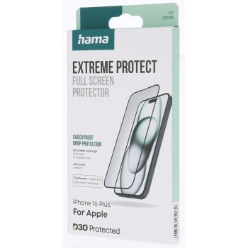 Hama Extreme Protect, ochranné sklo na displej pro Apple iPhone 16 Plus, licence D3O