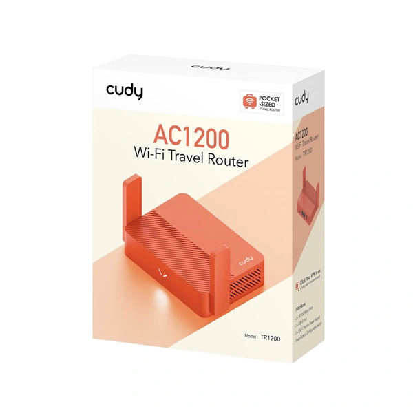 Cudy AC1200 Wi-Fi VPN Travel Router, cestovní (TR1200)