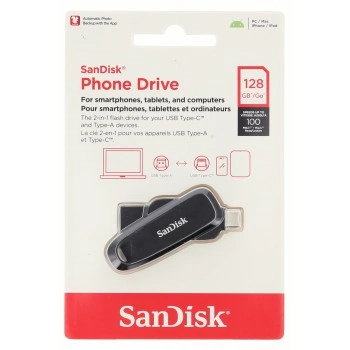 SanDisk Phone Drive USB-C/USB-A 128 GB 3.2 Gen 1, 100 MB/s, černá