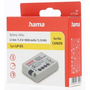 Hama fotoakumulátor typ Canon LP-E5, Li-Ion 7,4 V/800 mAh