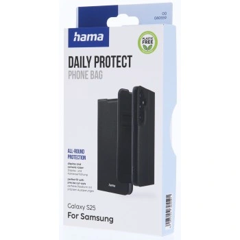 Hama Daily Protect, pouzdro-knížka pro Samsung Galaxy S25, funkce stojanu, černé